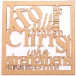 Philippians 4 vs 13, wooden square scripture Wall frame “I can do all things”
