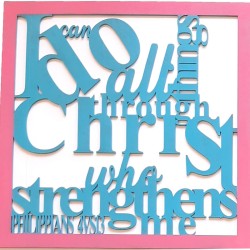 Philippians 4 vs 13, wooden square scripture Wall frame “I can do all things”