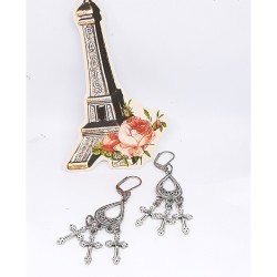 3 Cross Victorian hook earrings