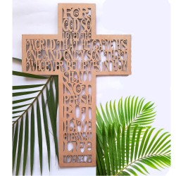 John 3.16 Scriptural Wooden Cross 60 cm
