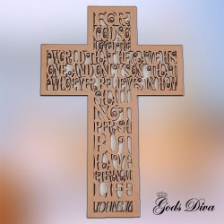 John 3.16 Scriptural Wooden Cross size A4